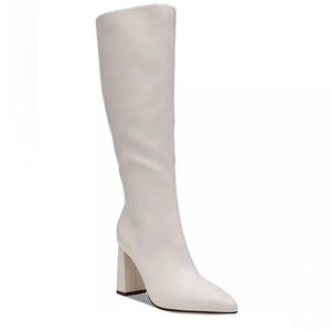 Wild Pair Islah Block Heel Knee High Boots - color: Bone Smooth - Size 9.5